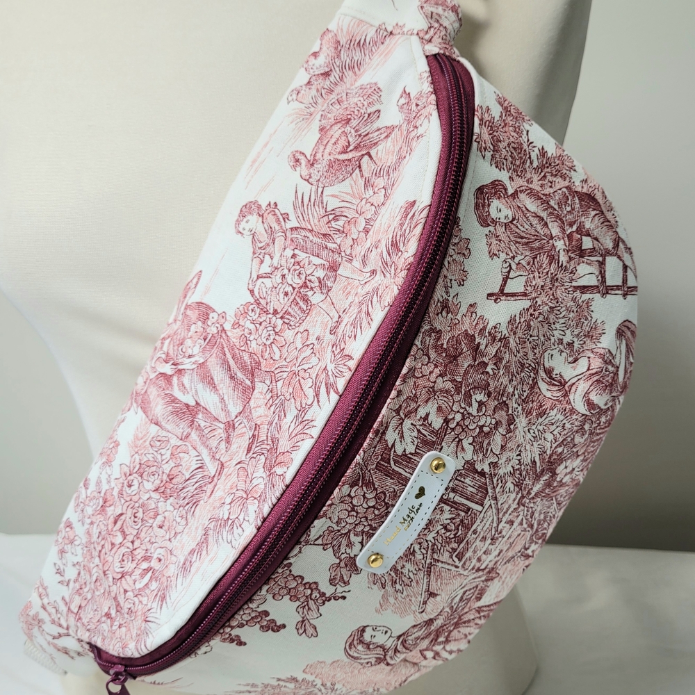 Elegant Toile Print Women Hip Bag